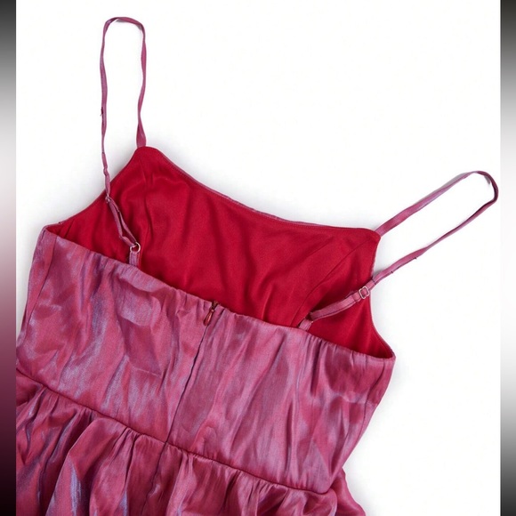 Luxe Pink Tiered Evening Formal Prom Wedding Dress - Picture 8 of 9